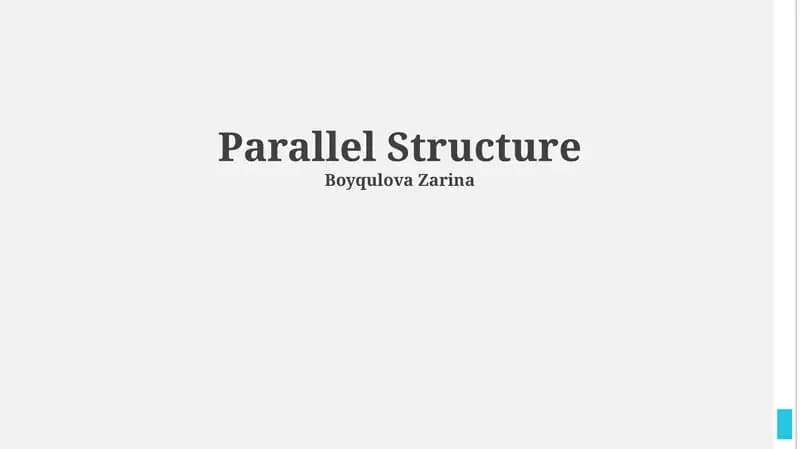 Parallel Structure
