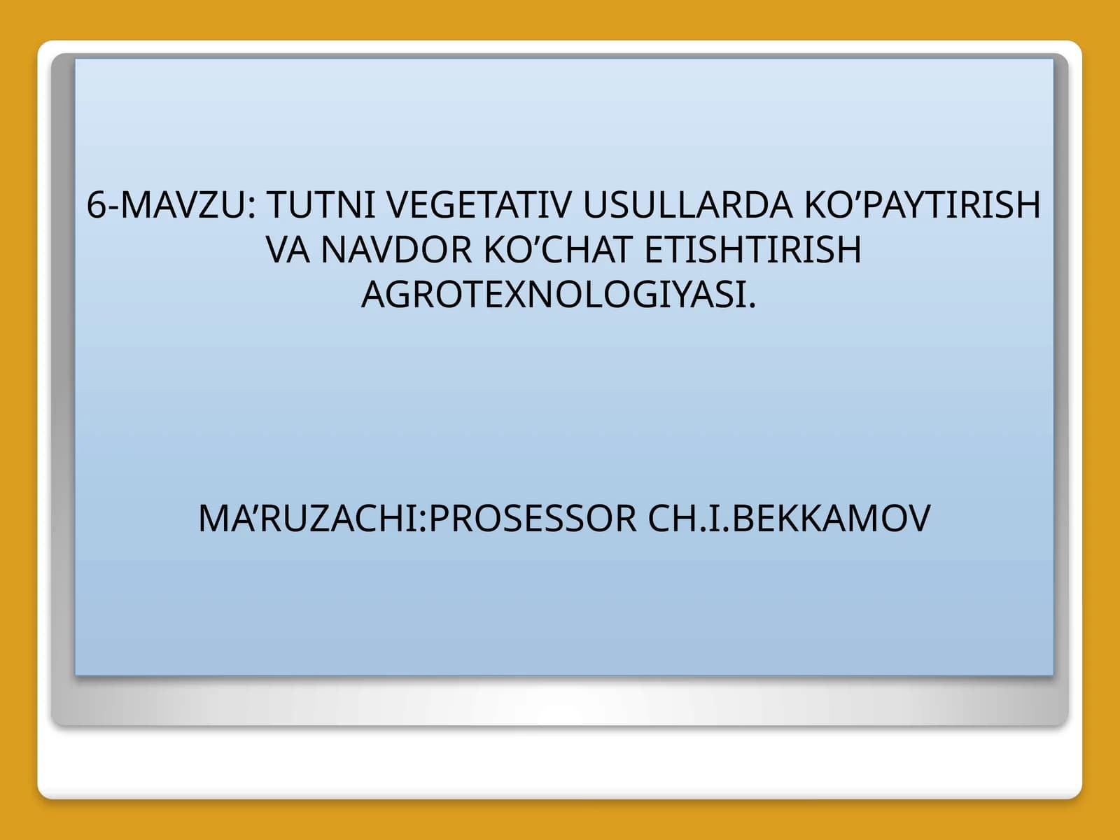 TUTNI VEGETATIV USULLARDA KO’PAYTIRISH VA NAVDOR KO’CHAT ETISHTIRISH AGROTEXNOLOGIYASI