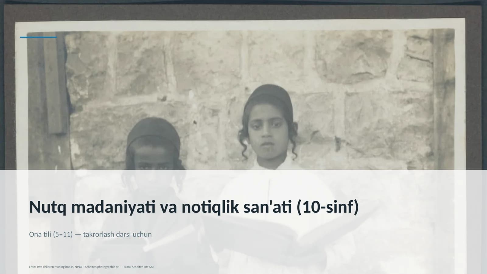 Nutq madaniyati va notiqlik san'ati (10-sinf)