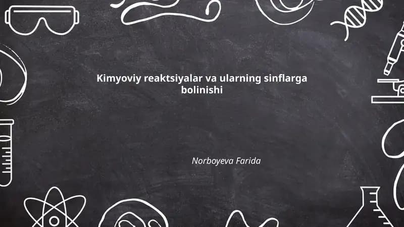 Kimyoviy reaktsiyalar