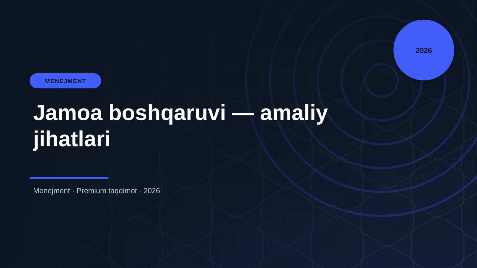 Jamoa boshqaruvi — amaliy jihatlari