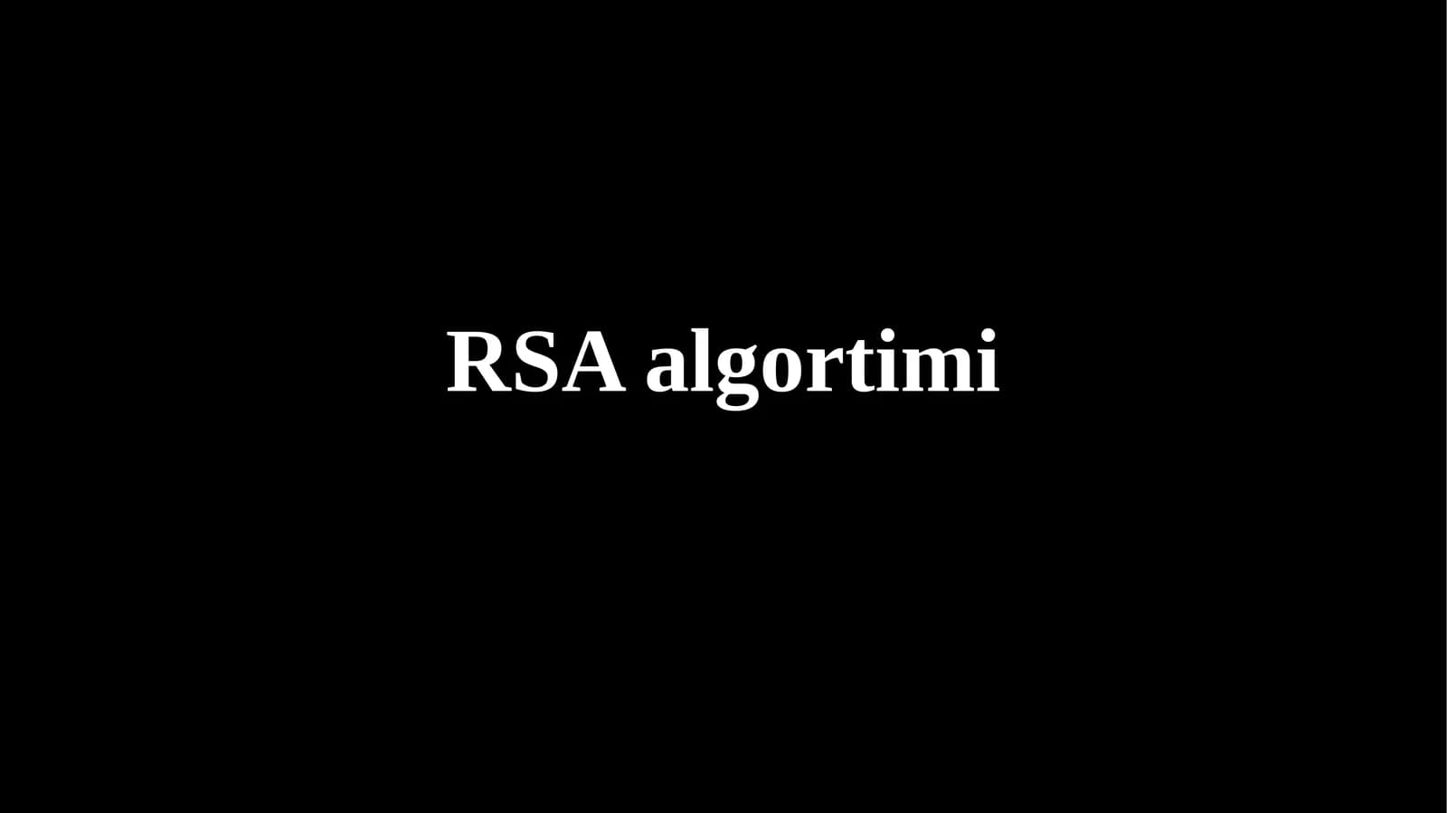 RSA algortimi