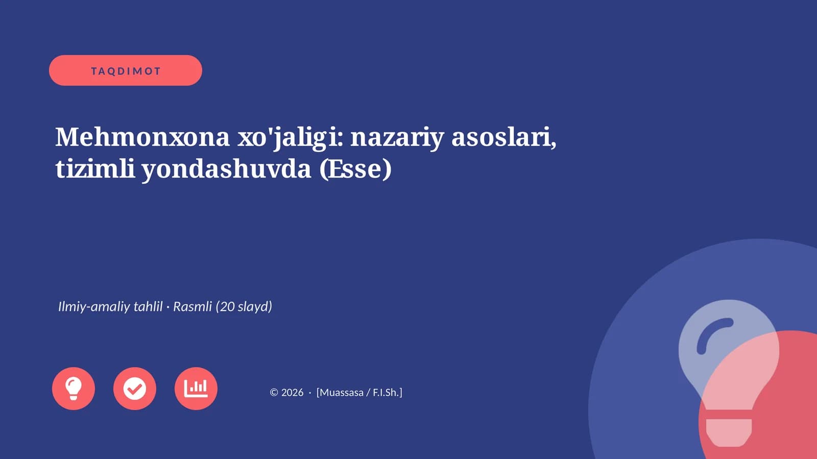 Mehmonxona xo'jaligi: nazariy asoslari, tizimli yondashuvda