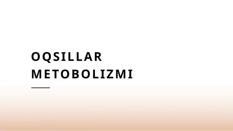 Oqsillar metobolizmi