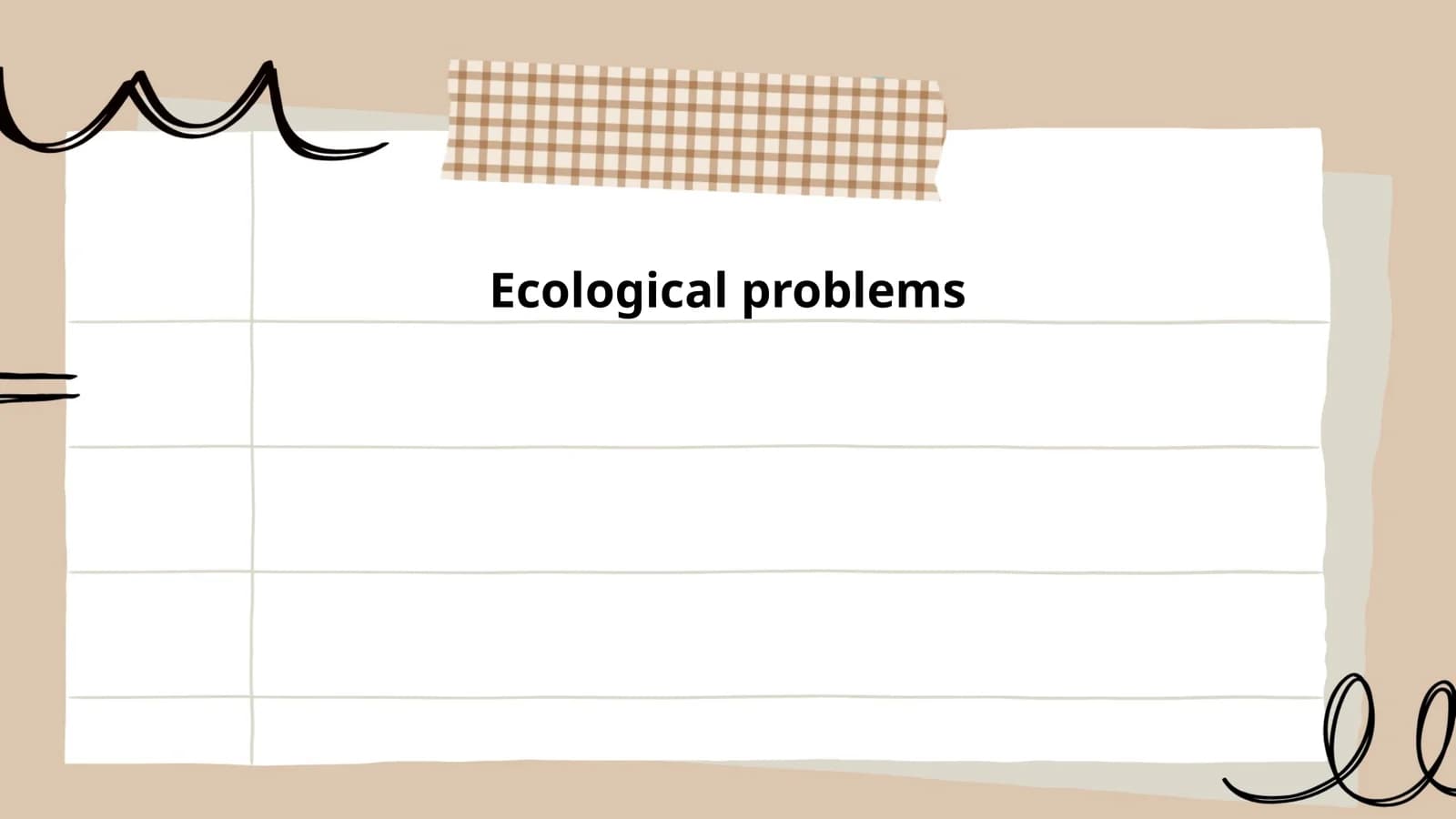 Ecological problems