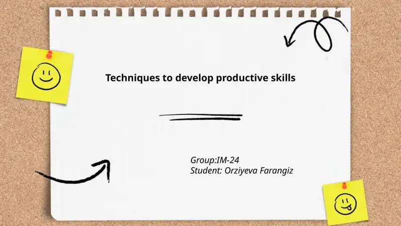Techniques to develop productive skills