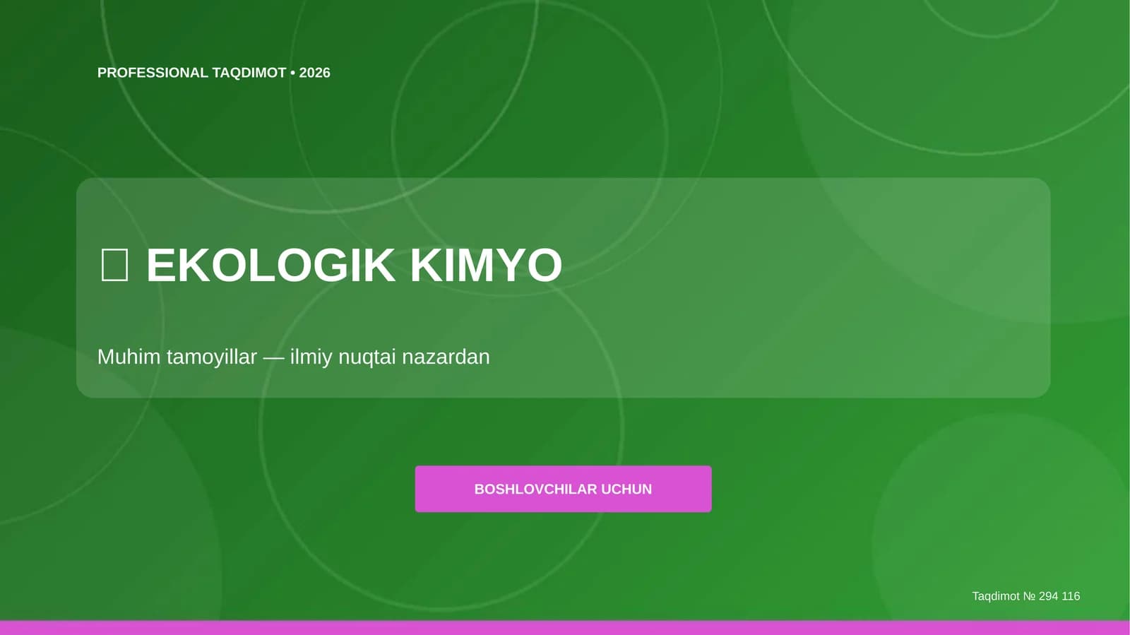 EKOLOGIK KIMYO
