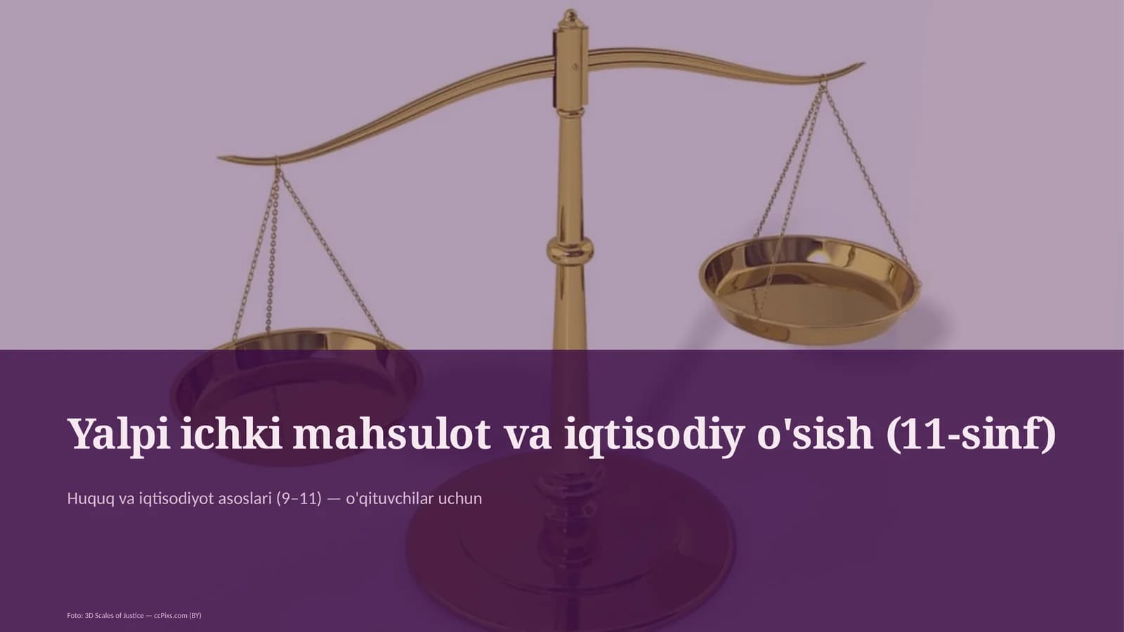 Huquq va iqtisodiyot asoslari (9–11) — o'qituvchilar uchun