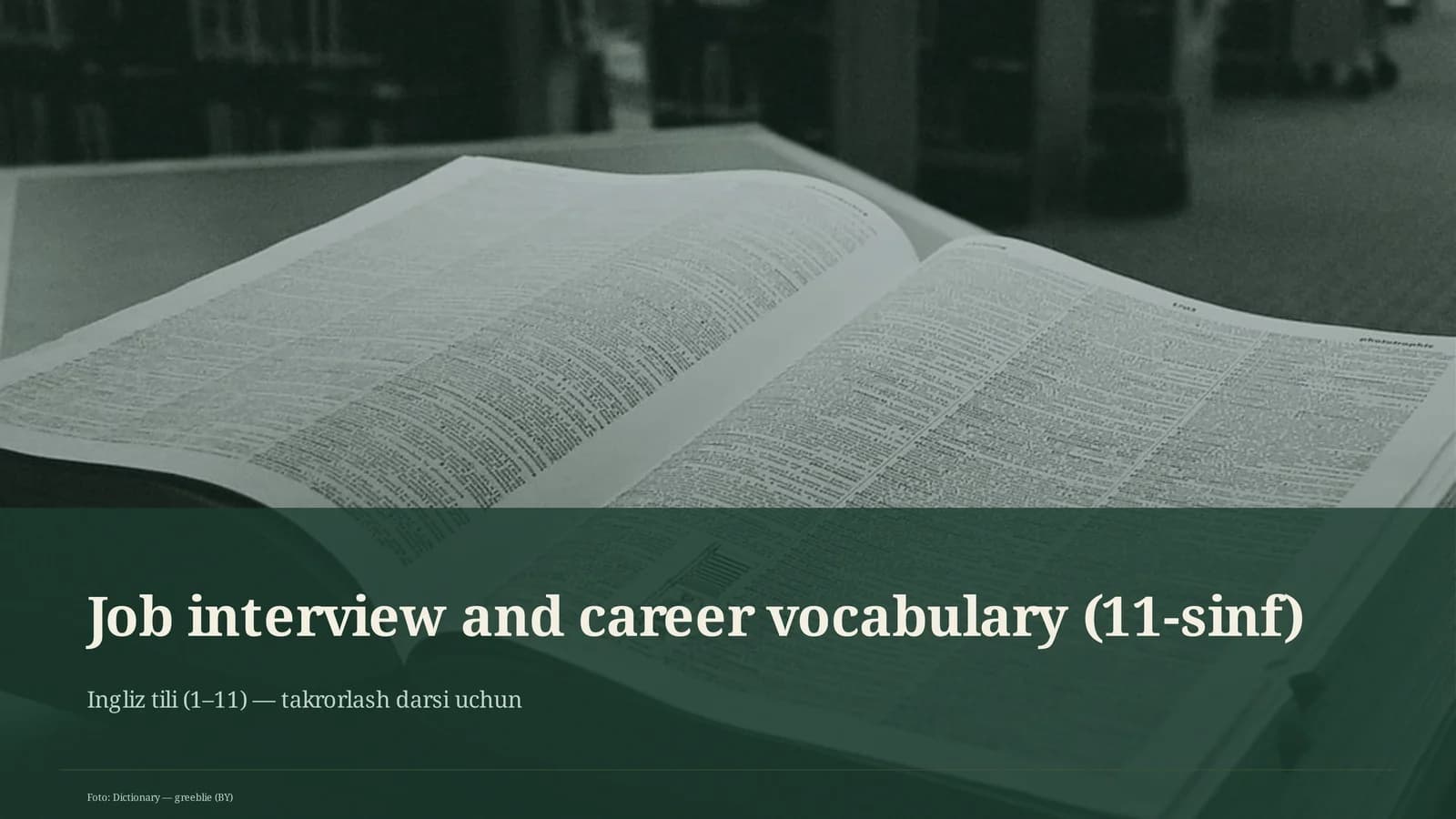 Job interview and career vocabulary (11-sinf)