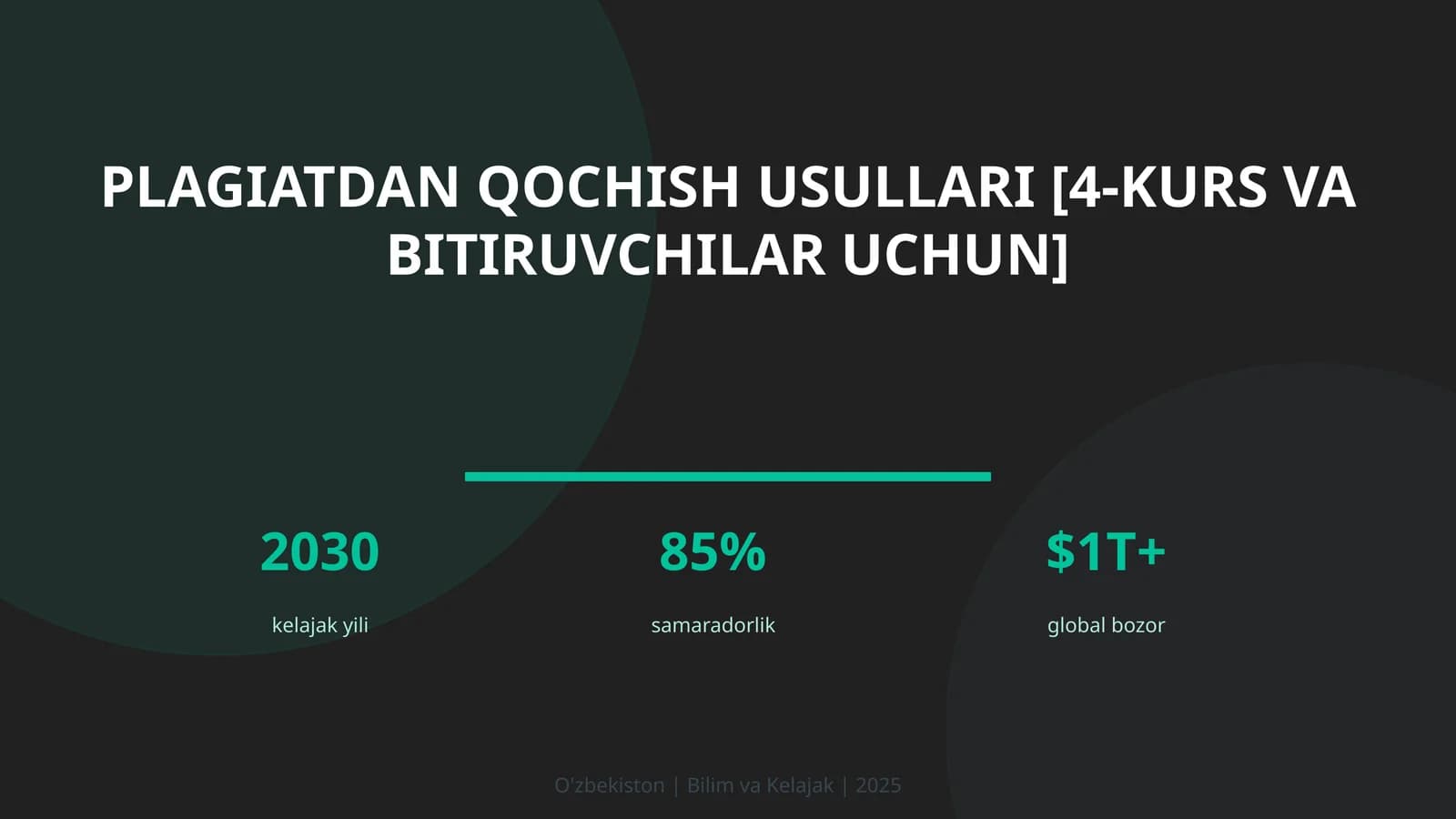 Plagiatdan qochish usullari [4-kurs va bitiruvchilar uchun]