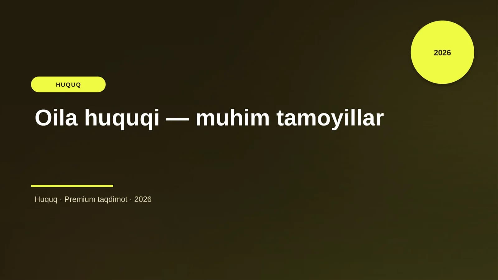 Oila huquqi — muhim tamoyillar
