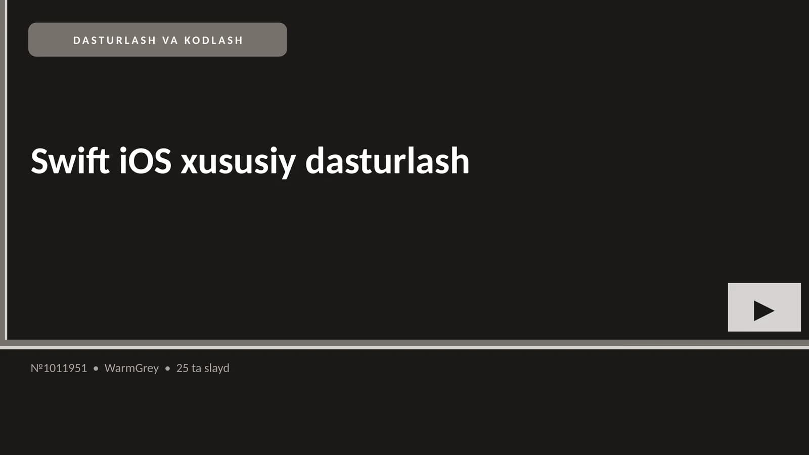 Swift iOS xususiy dasturlash