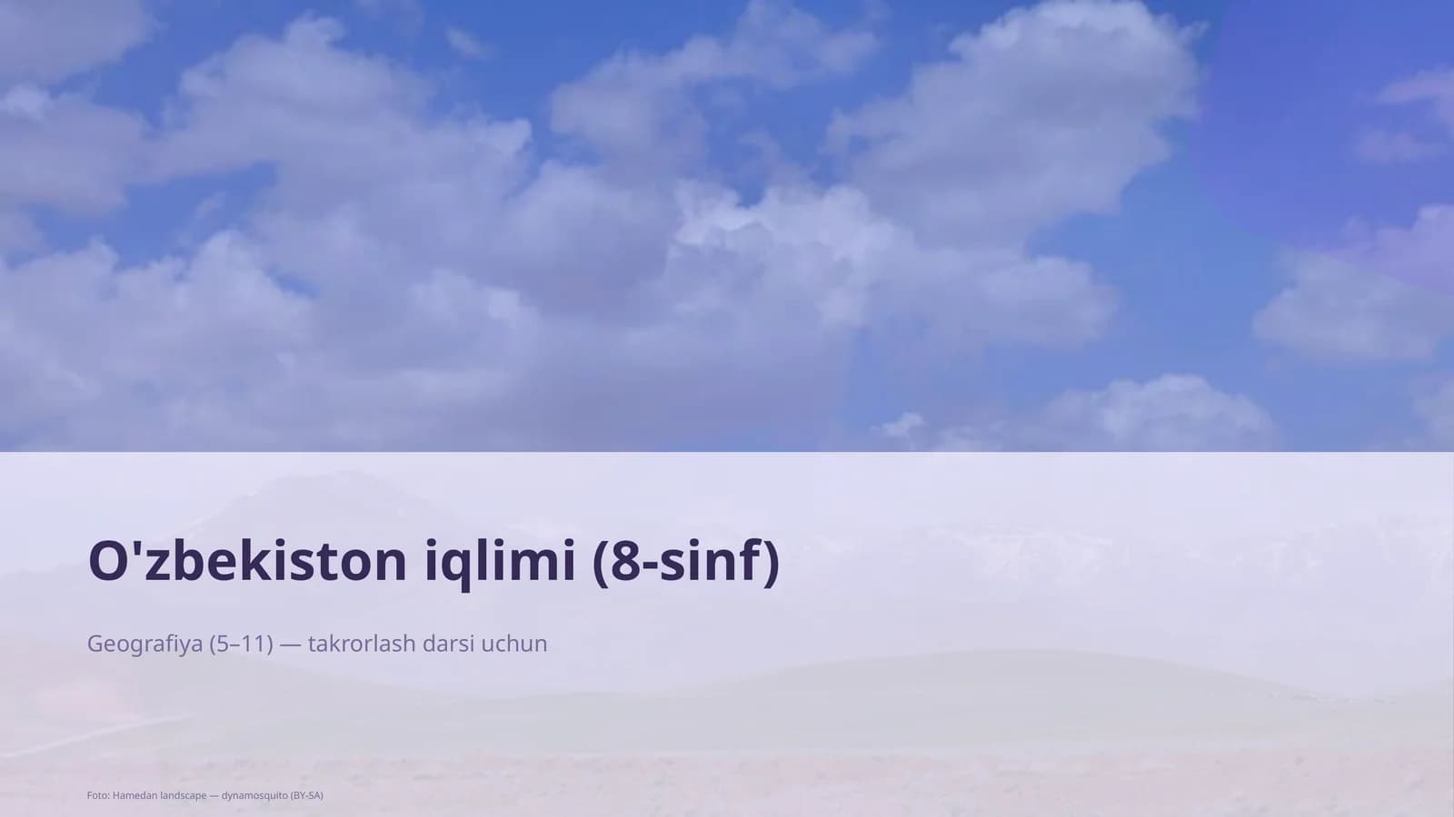 O'zbekiston iqlimi (8-sinf)