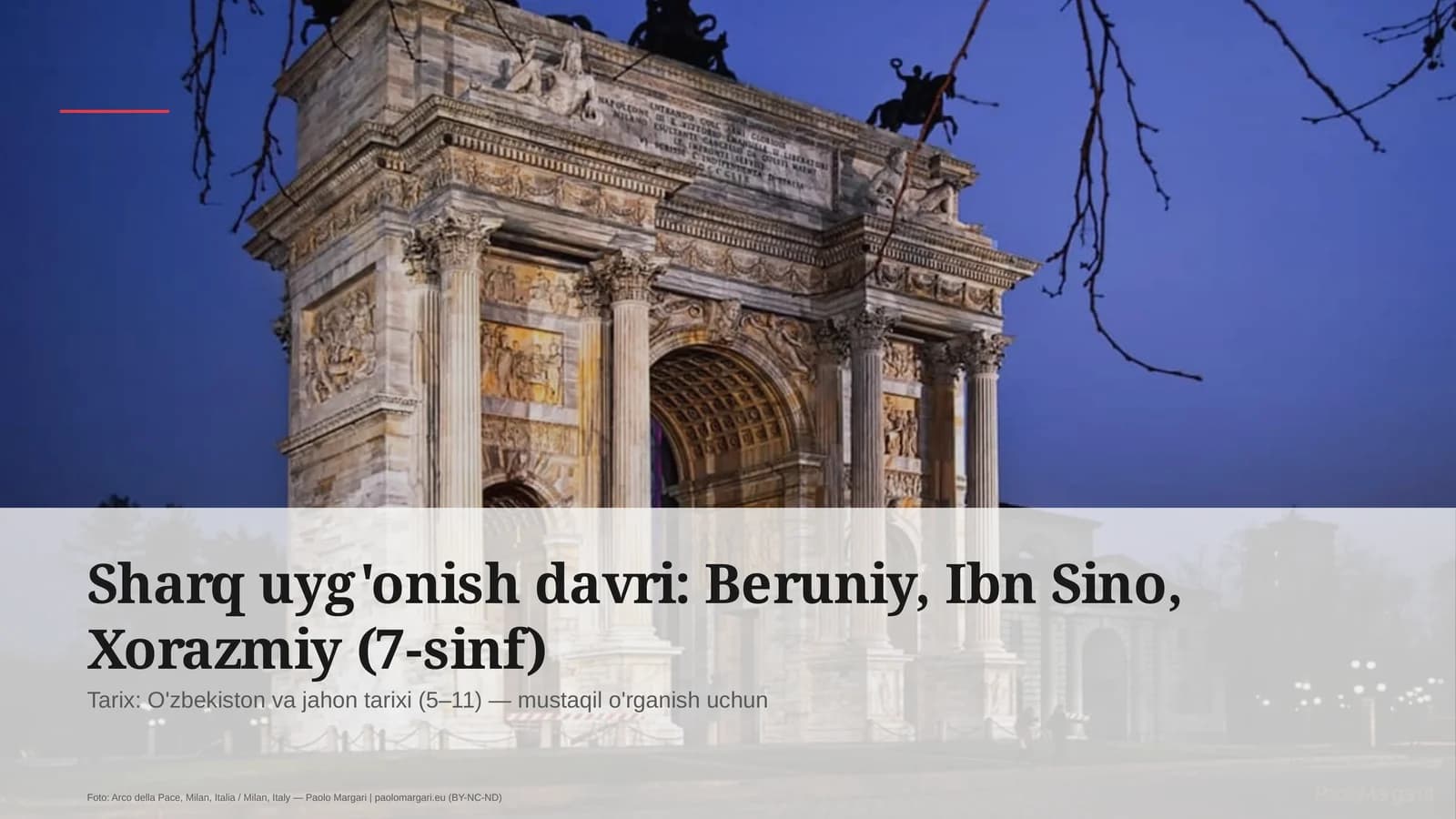 Sharq uyg'onish davri: Beruniy, Ibn Sino, Xorazmiy (7-sinf)