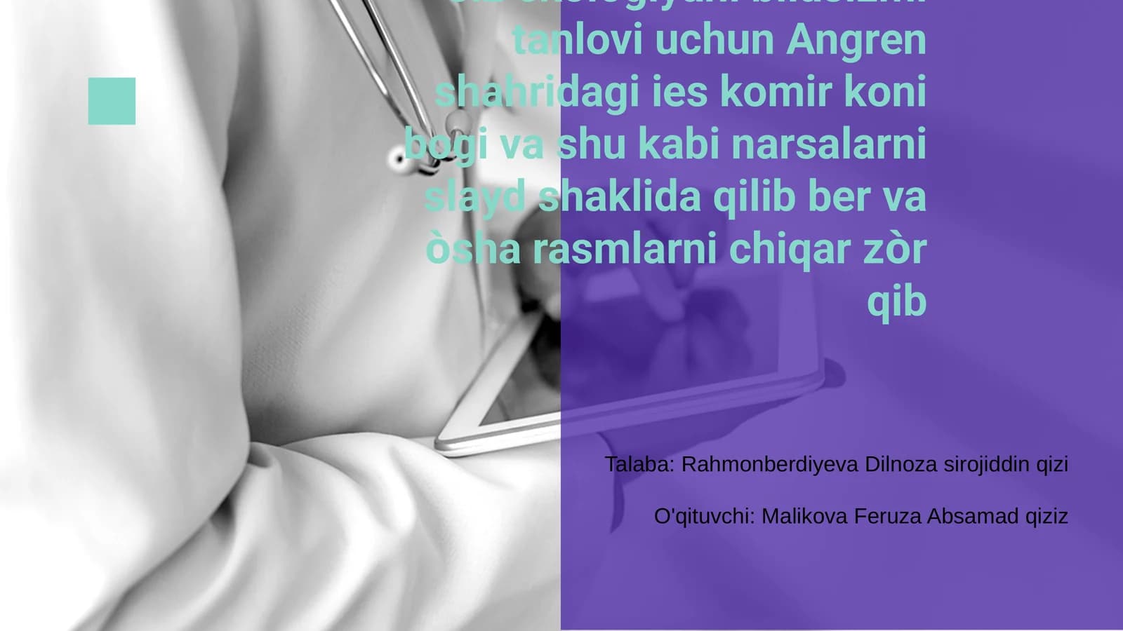 Angren shahridagi IES Komir Konining Tarixi