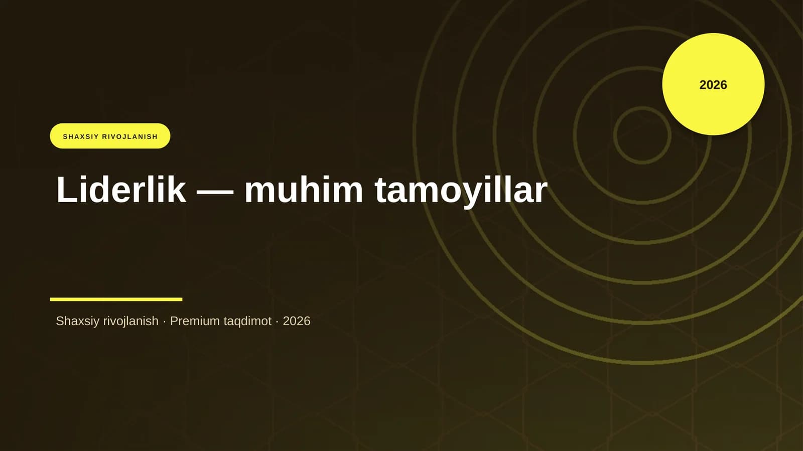 Liderlik — muhim tamoyillar