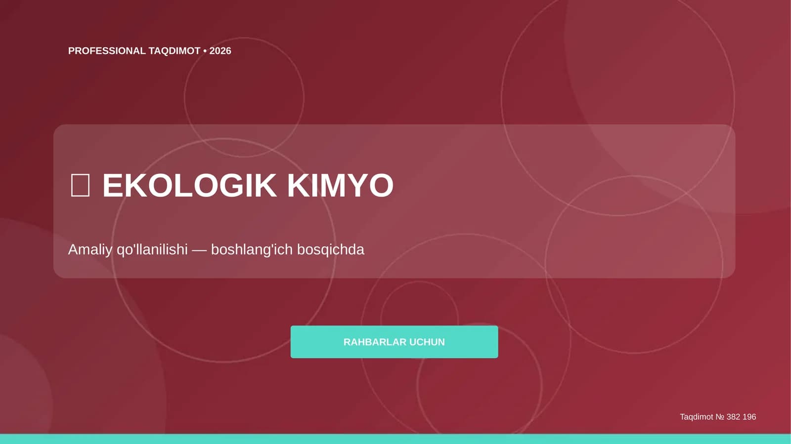 EKOLOGIK KIMYO