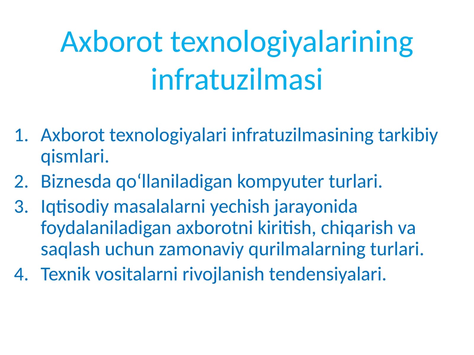 Axborottexnologiyalarining infratuzilmasi