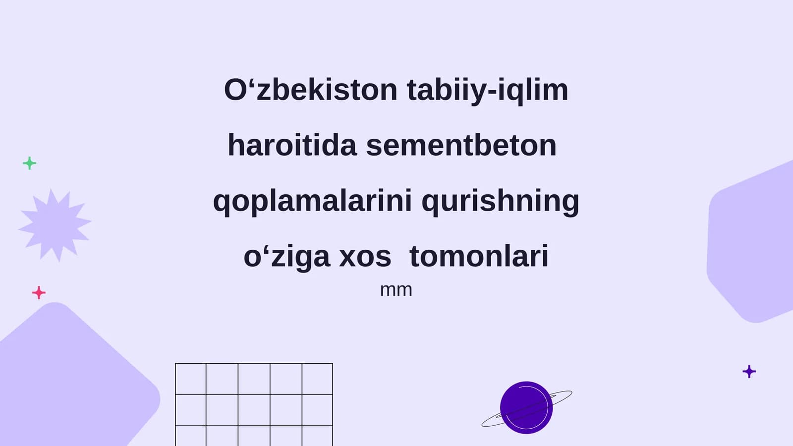 O‘zbekiston tabiiy-iqlim haroitida sementbeton qoplamalarini qurishning o‘ziga xos tomonlari