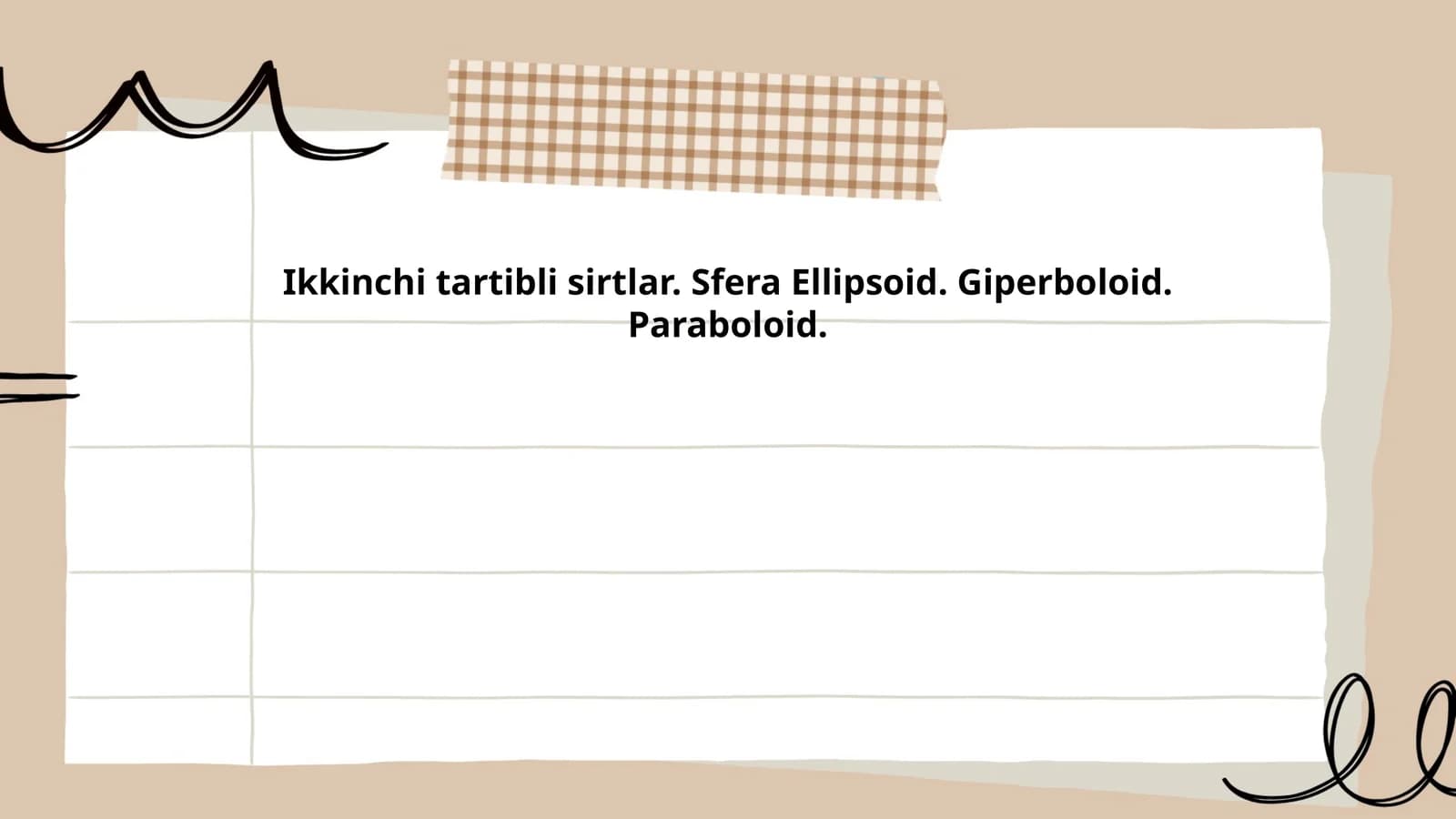 Ikkinchi tartibli sirtlar