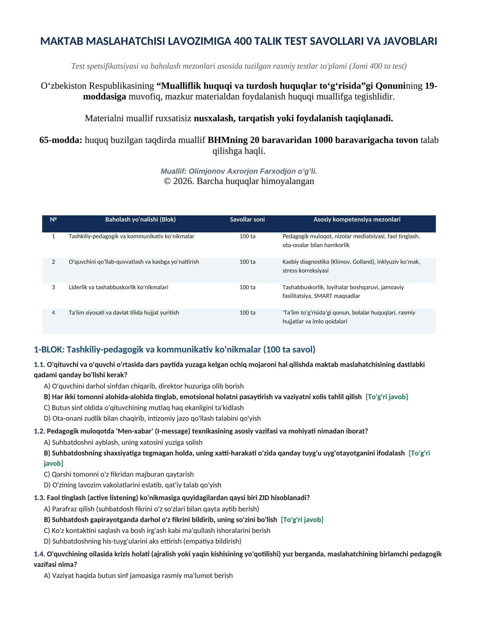MAKTAB_MASLAHATChISI_LAVOZIMIGA_TEST_SAVOLLARI_VA_JAVOBLARI