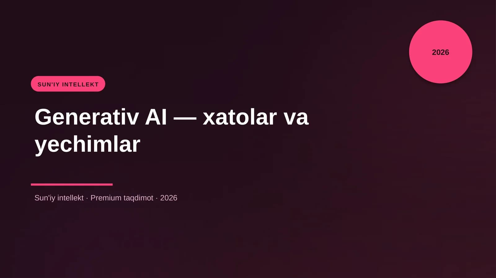 Generativ AI — xatolar va yechimlar