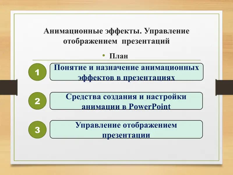 Анимационные эффекты. Управление отображением  презентаций