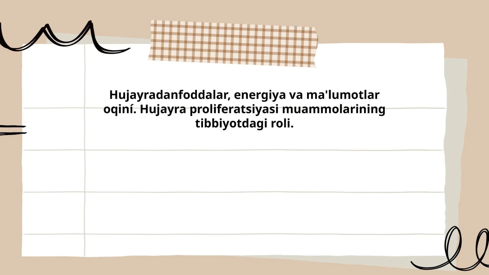 Hujayradanfoddalar, energiya va ma'lumotlar