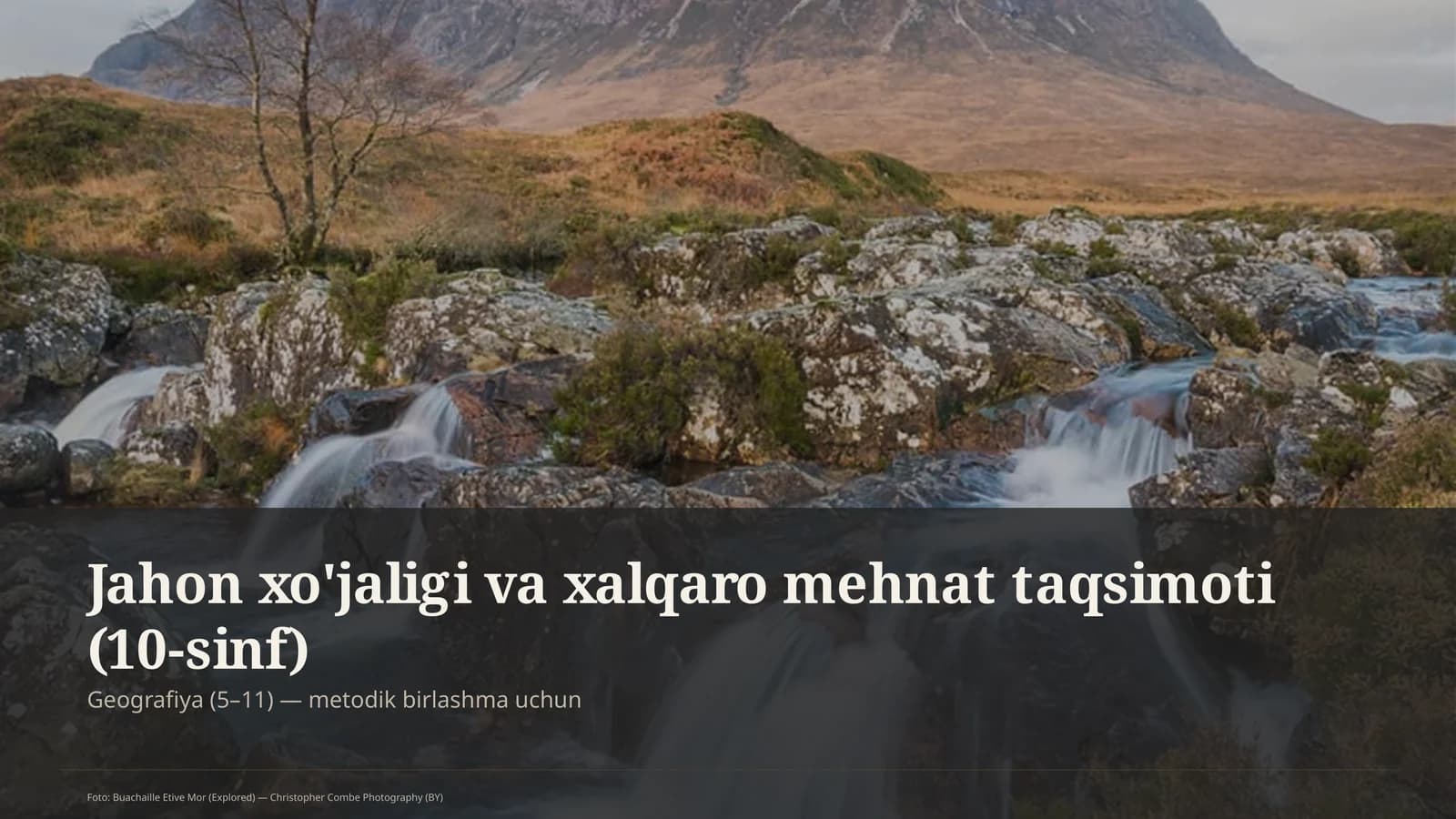 Jahon xo'jaligi va xalqaro mehnat taqsimoti (10-sinf)