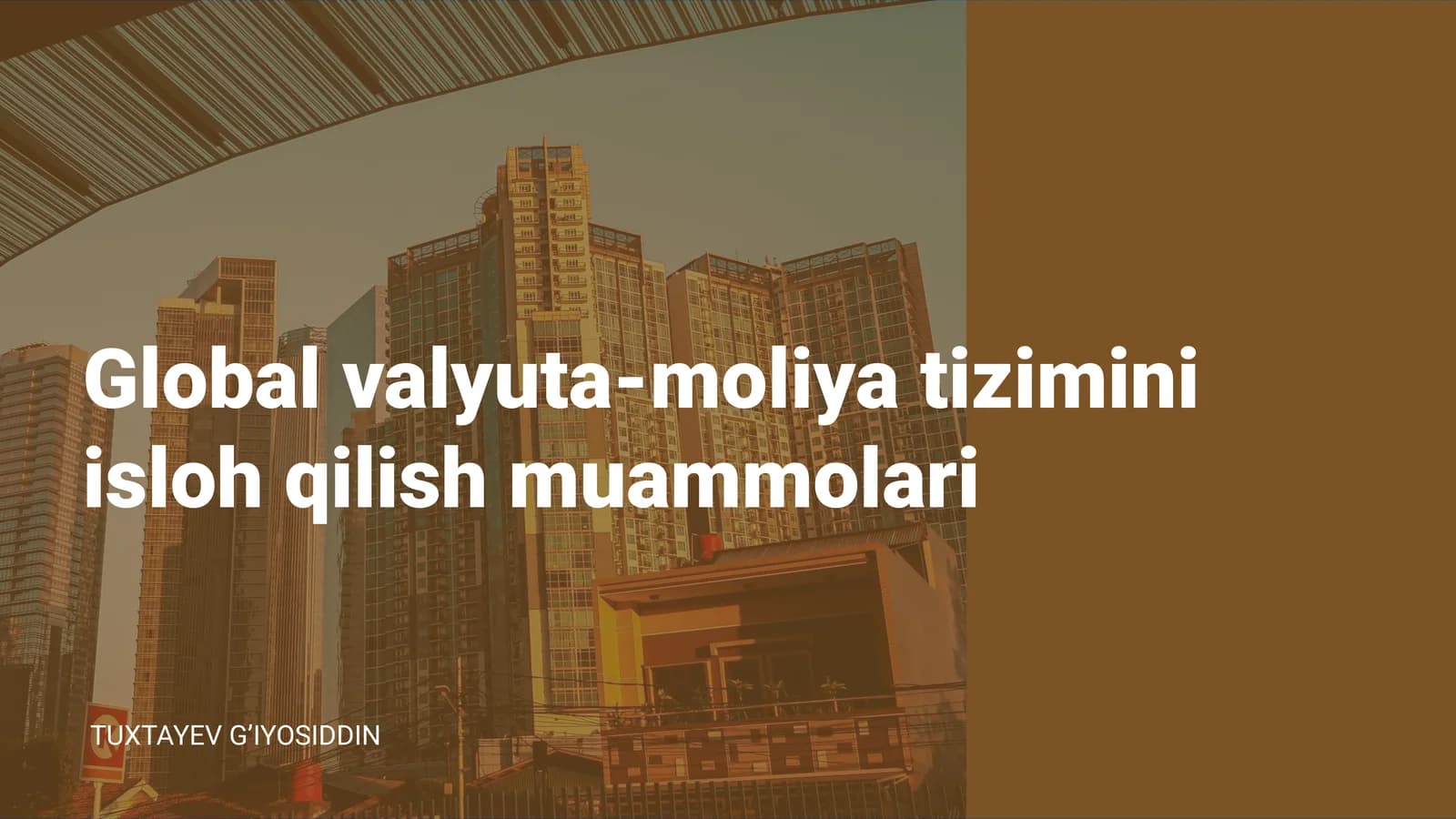 Global valyuta-moliya tizimini isloh qilish muammolari