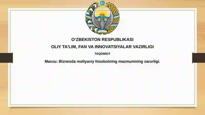 Biznesdagi moliyaviy hisobot