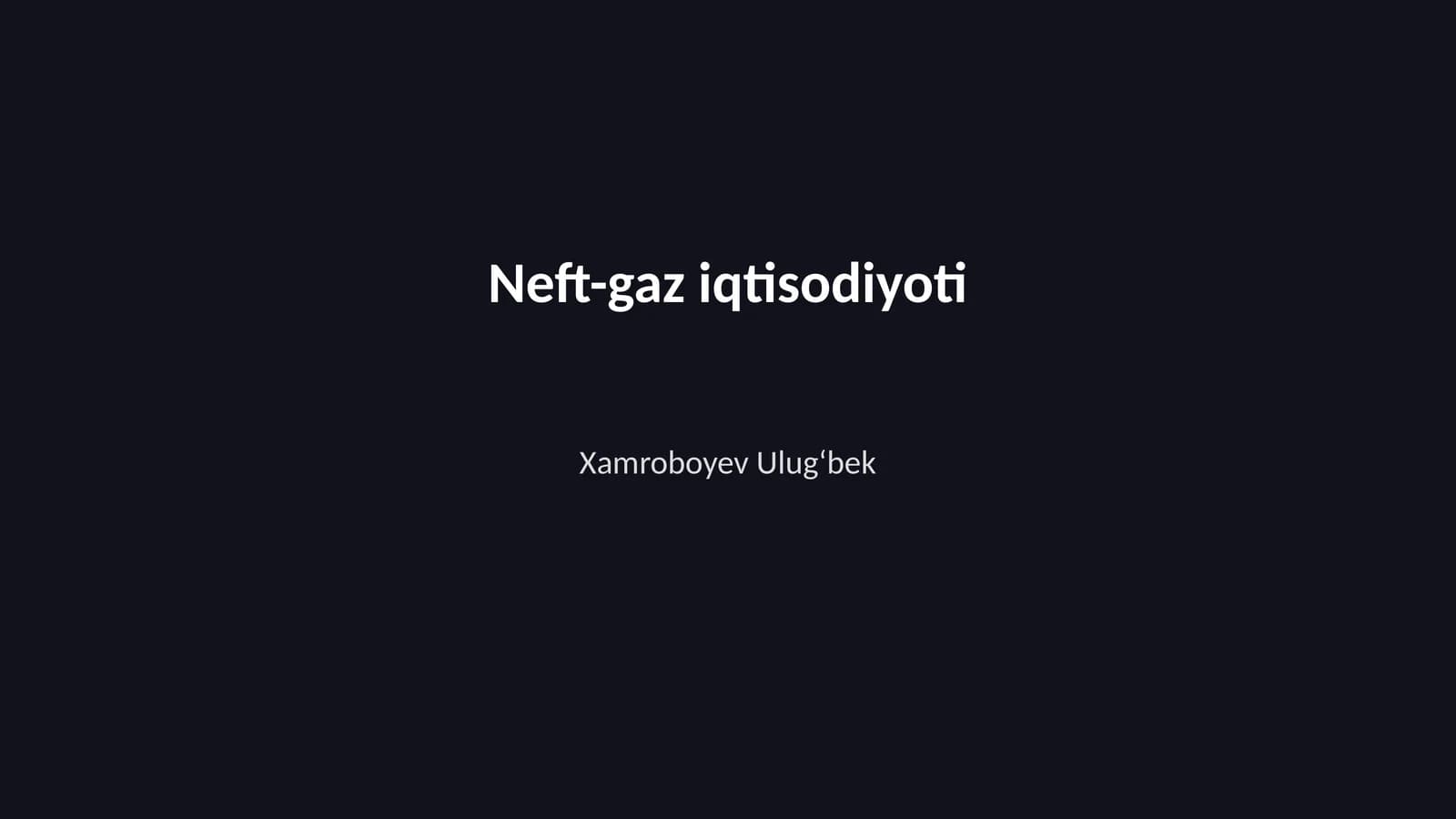 Neft-gaz iqtisodiyoti