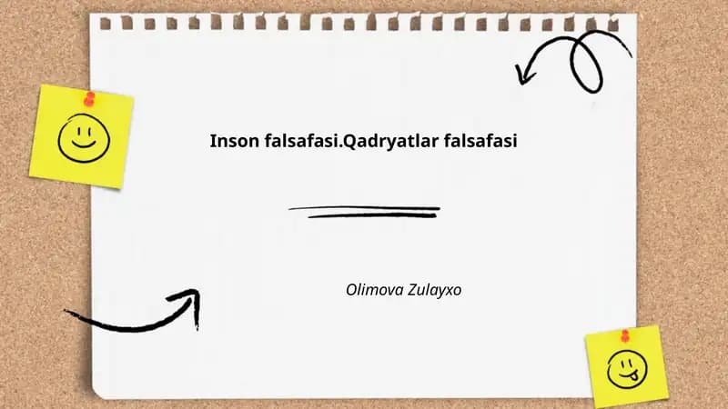 Inson falsafasi.Qadryatlar falsafasi