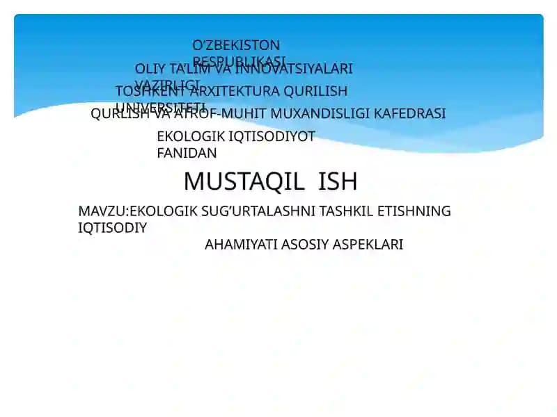 ekologik sugʻurtalashni tashkil etishning iqtisodiy ahamiyati