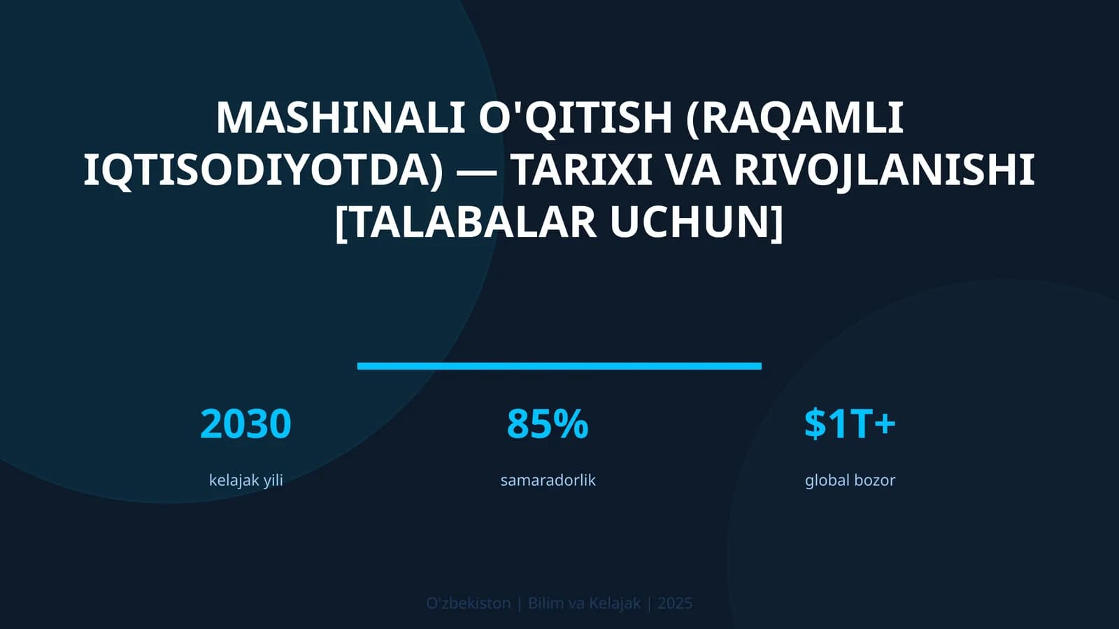 Mashinali o'qitish (raqamli iqtisodiyotda) — tarixi va rivojlanishi [talabalar uchun]