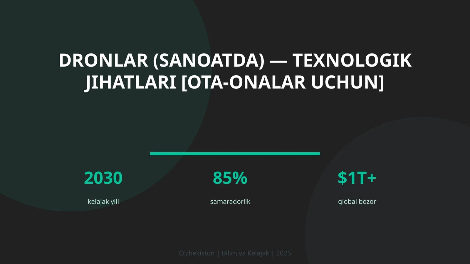 DRONLAR (SANOATDA) — TEXNOLOGIK JIHATLARI [OTA-ONALAR UCHUN]