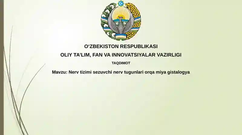 Nervtizimisezuvchi nervtugunlari orqamiyagistalogiya