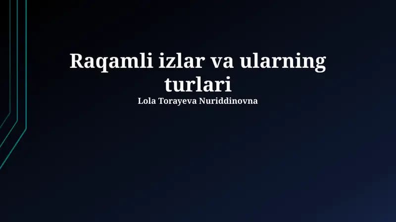 Raqamli izlar va ularning turlari