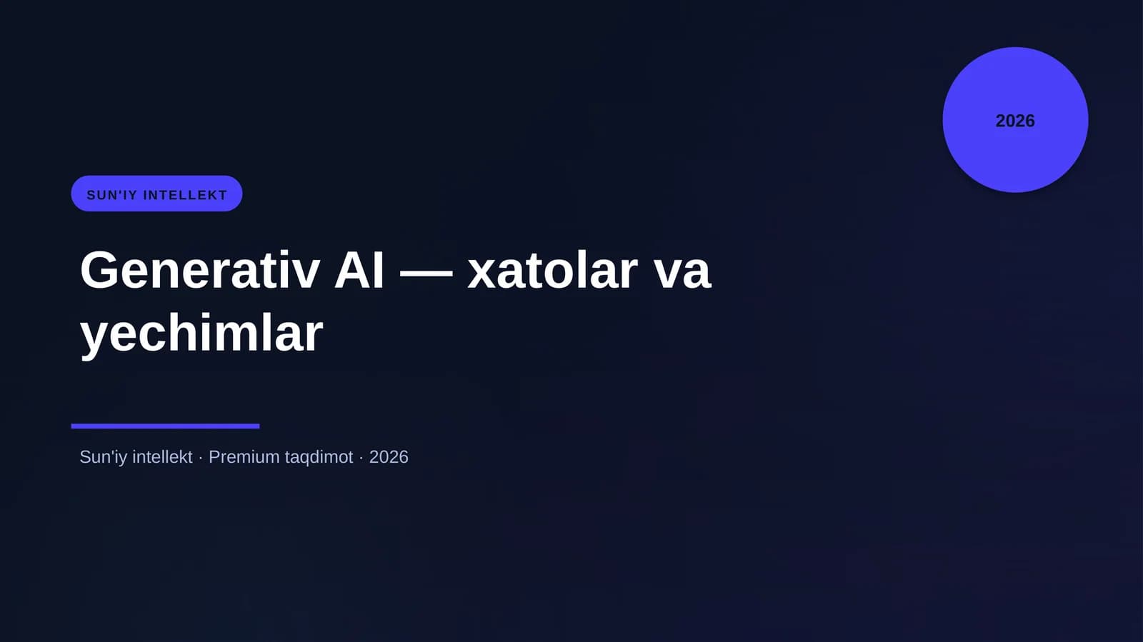 Generativ AI — xatolar va yechimlar