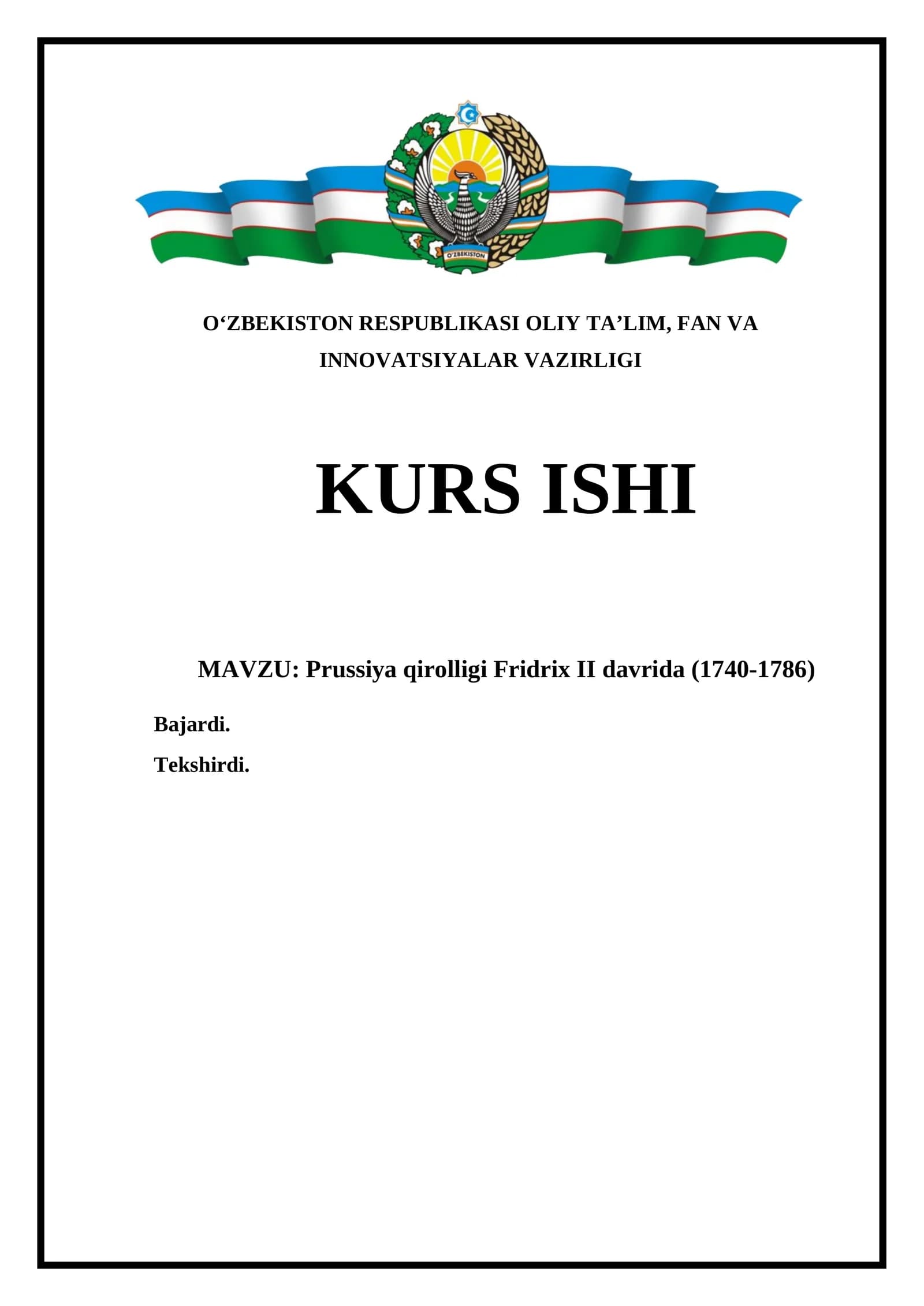 Prussiya qirolligi Fridrix II davrida (1740-1786)