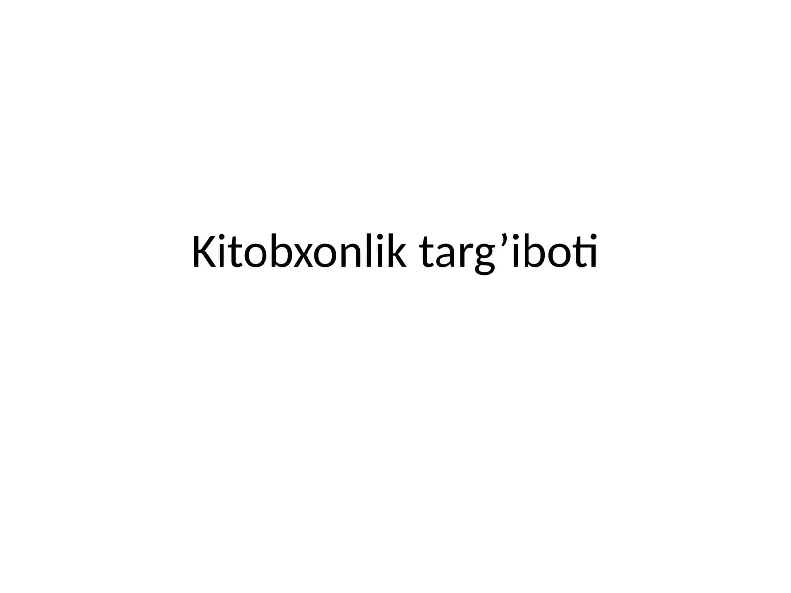 Kitobxonlik targ'iboti
