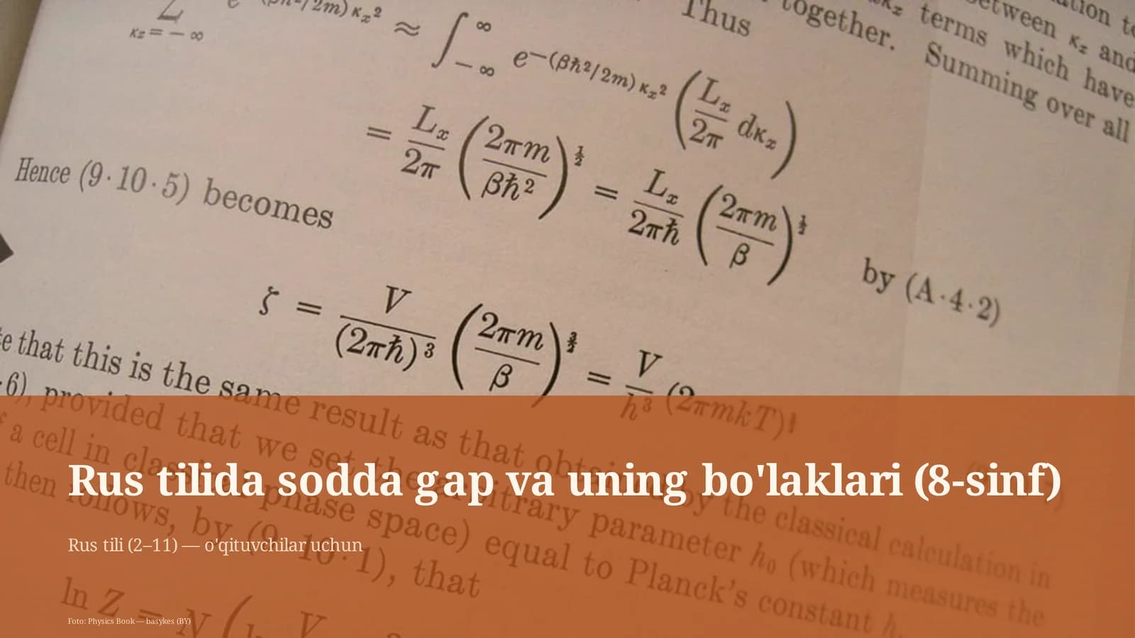 Rus tilida sodda gap va uning bo'laklari (8-sinf)