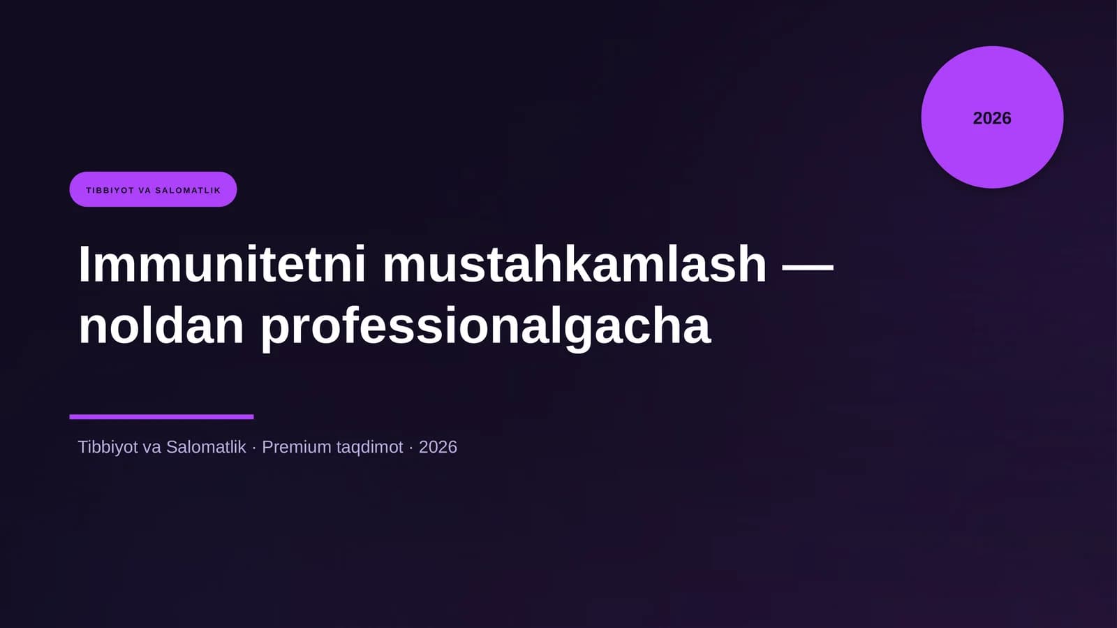 Immunitetni mustahkamlash — noldan professionalgacha
