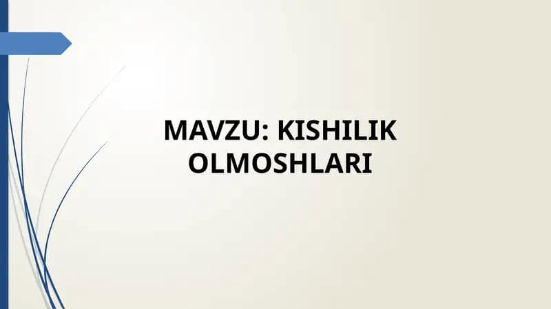 KISHILIK OLMOSHLARI
