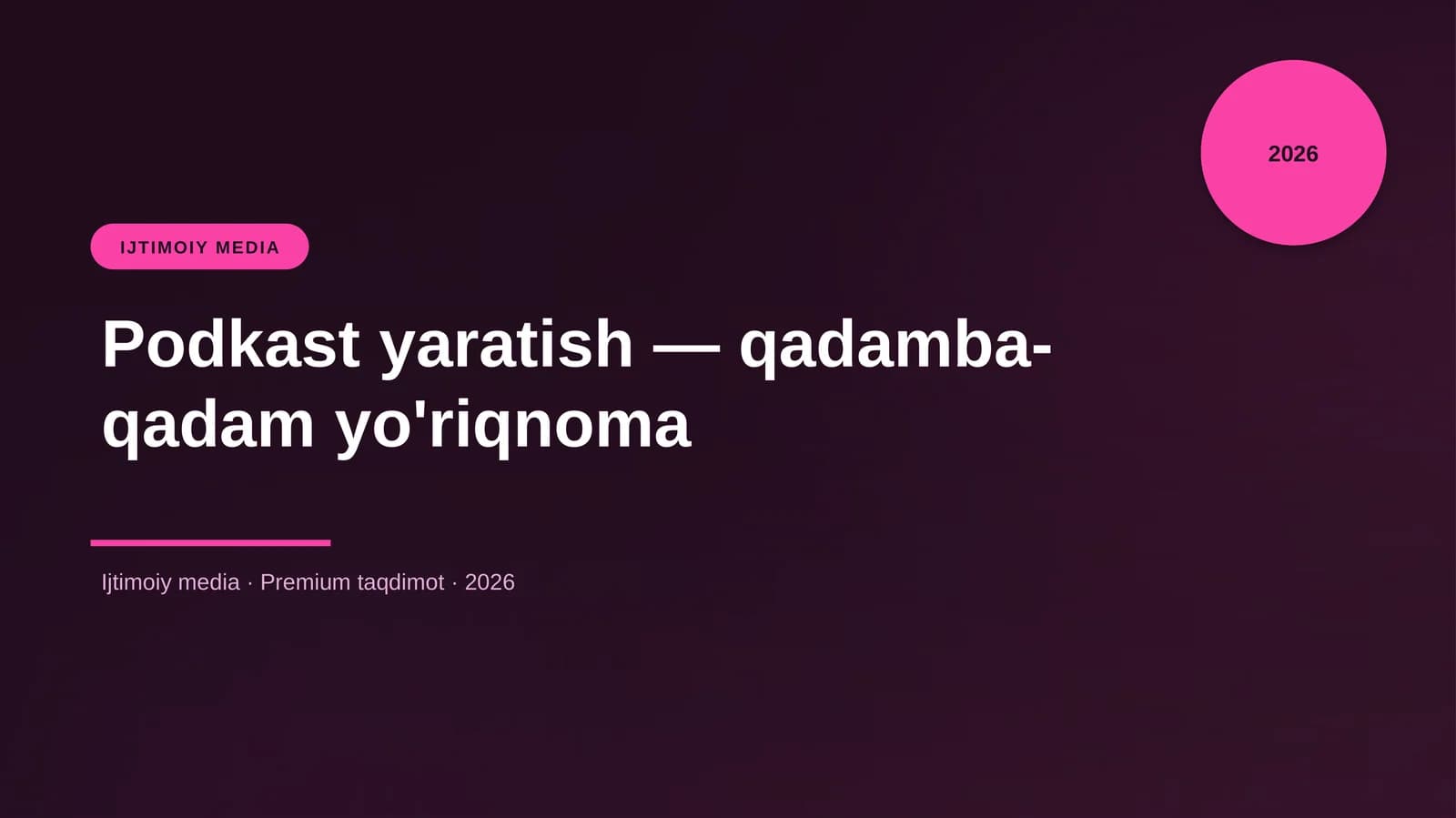 Podkast yaratish — qadamba-qadam yo'riqnoma