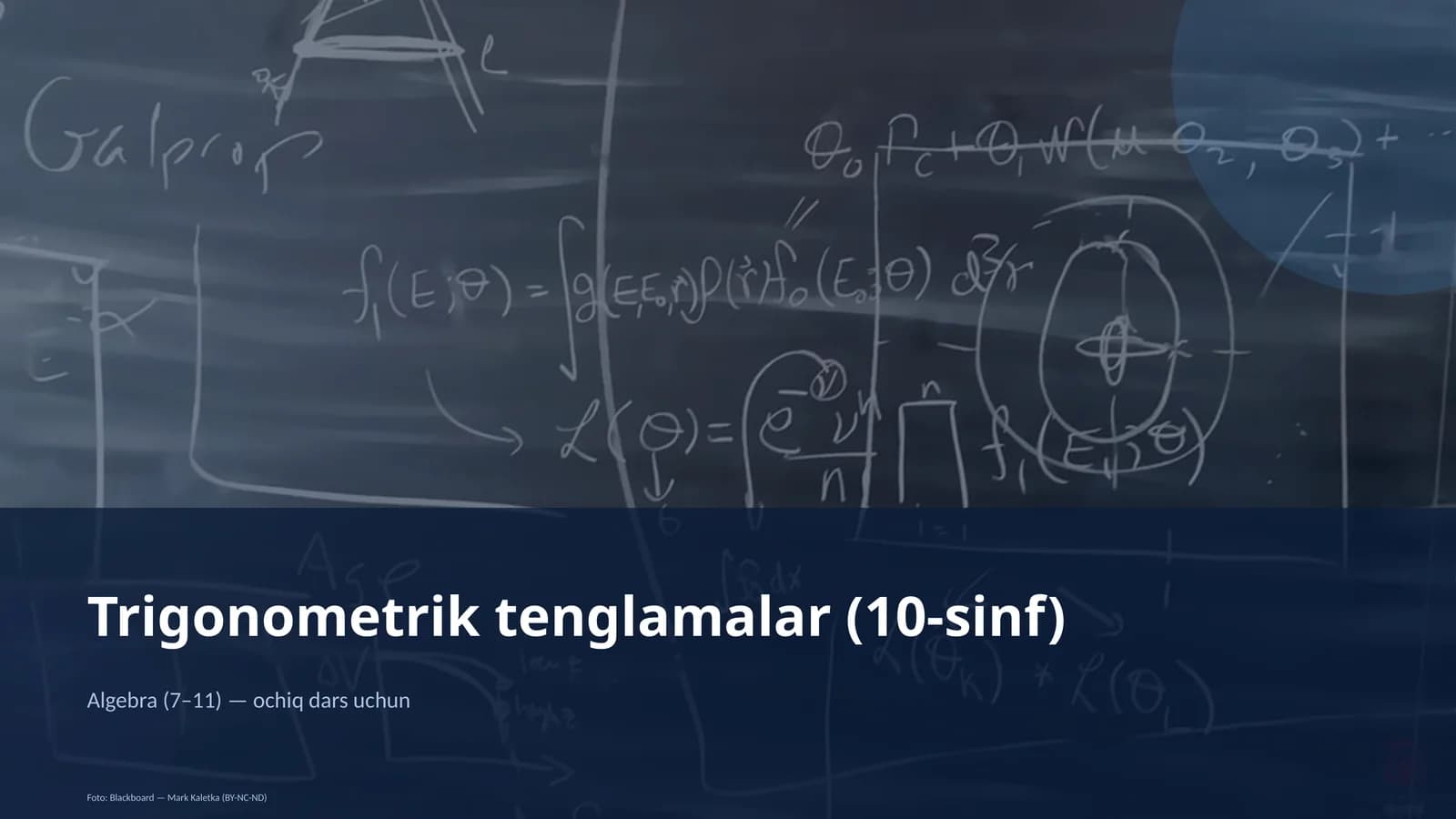 Trigonometrik tenglamalar (10-sinf)
