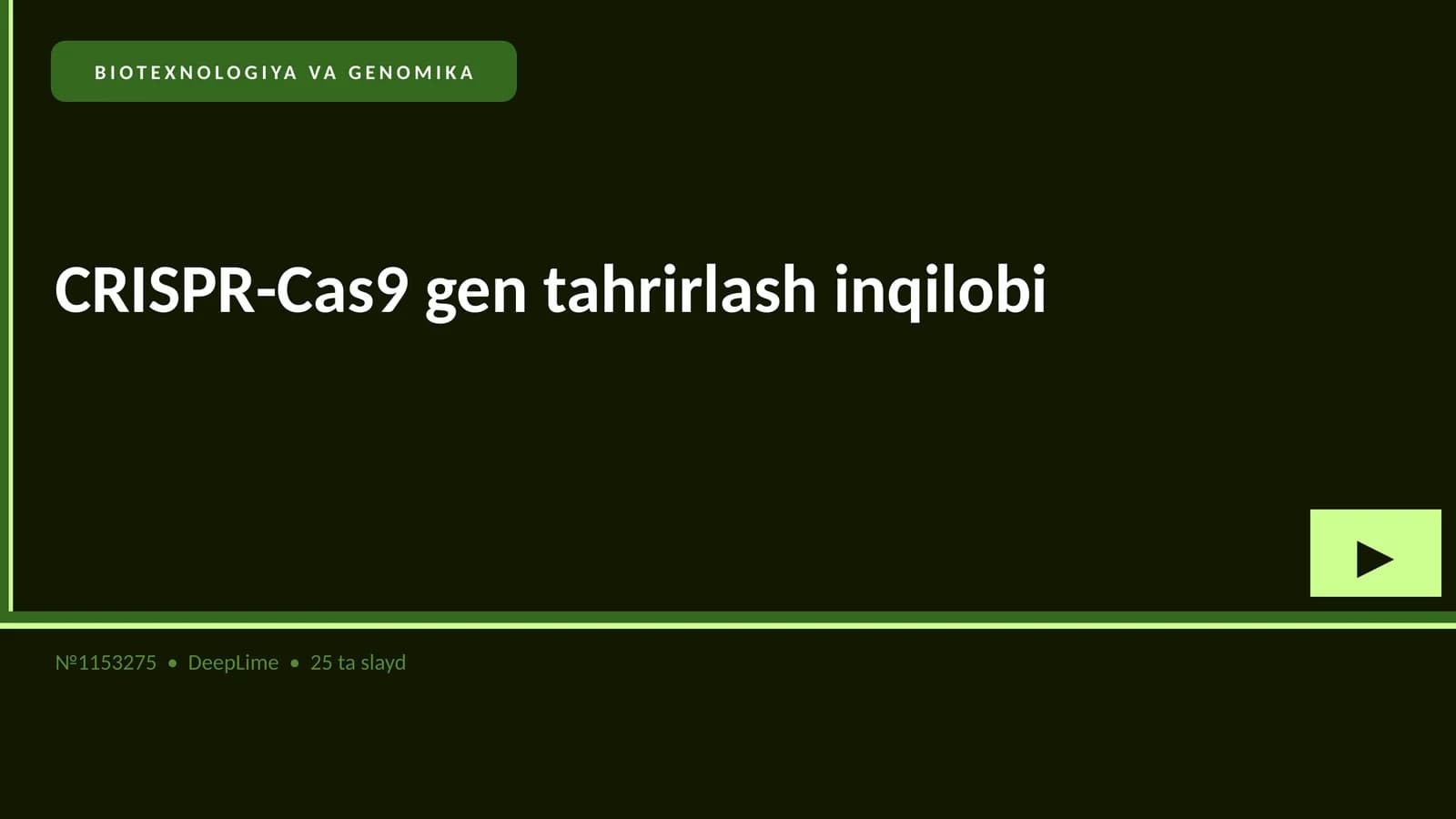 CRISPR-Cas9 gen tahrirlash inqilobi