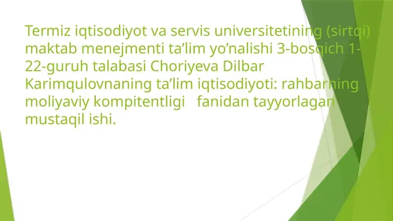 Ta'limni kredirlashning mohiyati va ahamiyati