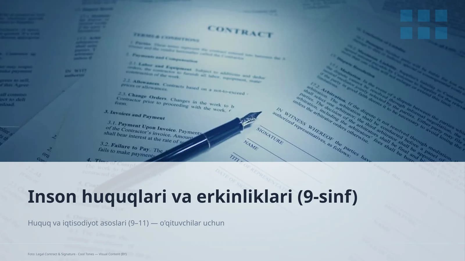 Inson huquqlari va erkinliklari (9-sinf)