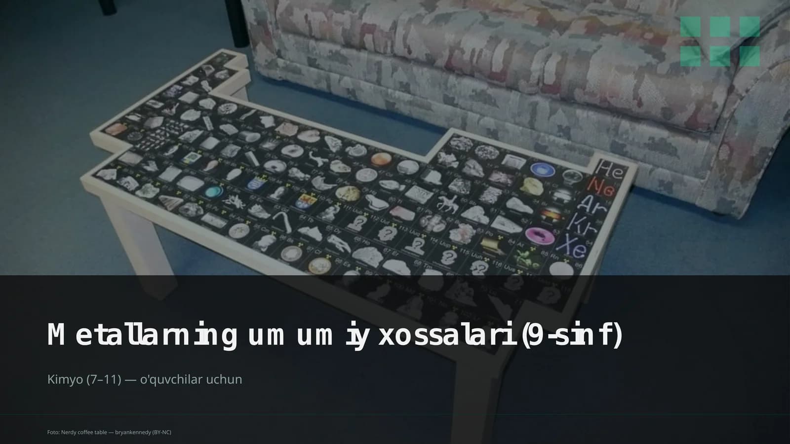 Metallarning umumiy xossalari (9-sinf)